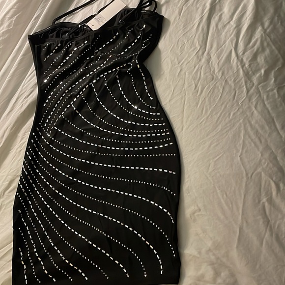 Holiday Party Dress Hot &Delicious Black Rhinestone Dress 💎 - Picture 4 of 5